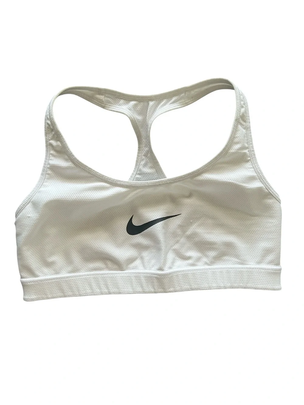 Nike Dri-FIT White Racerback Sports Bra Women’s Medium M Light Support